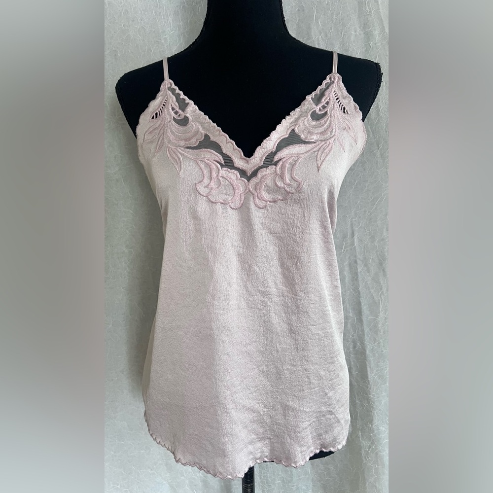 Express Soft Pink Lace satin tank